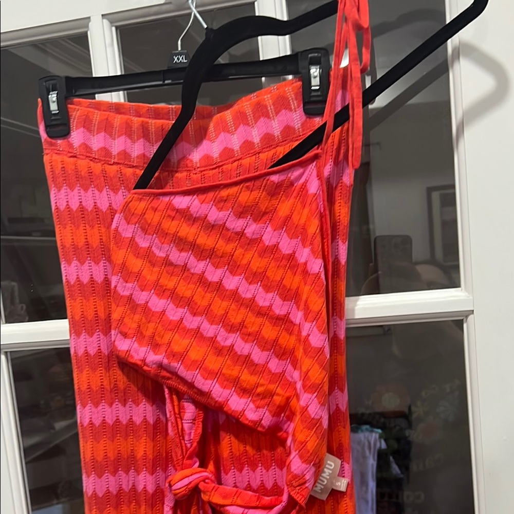 Show Me Your MuMu Pink and Orange Zigzag Jumpsuit - Picture 2 of 9